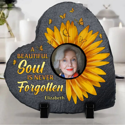 Family - A Beautiful Soul Is Never Forgotten - Personalized Memorial Stone - Makezbright Gifts