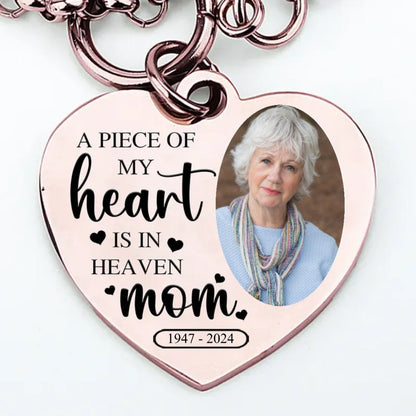 Family - A Piece Of My Heart Is In Heaven - Personalized Bracelet - Makezbright Gifts