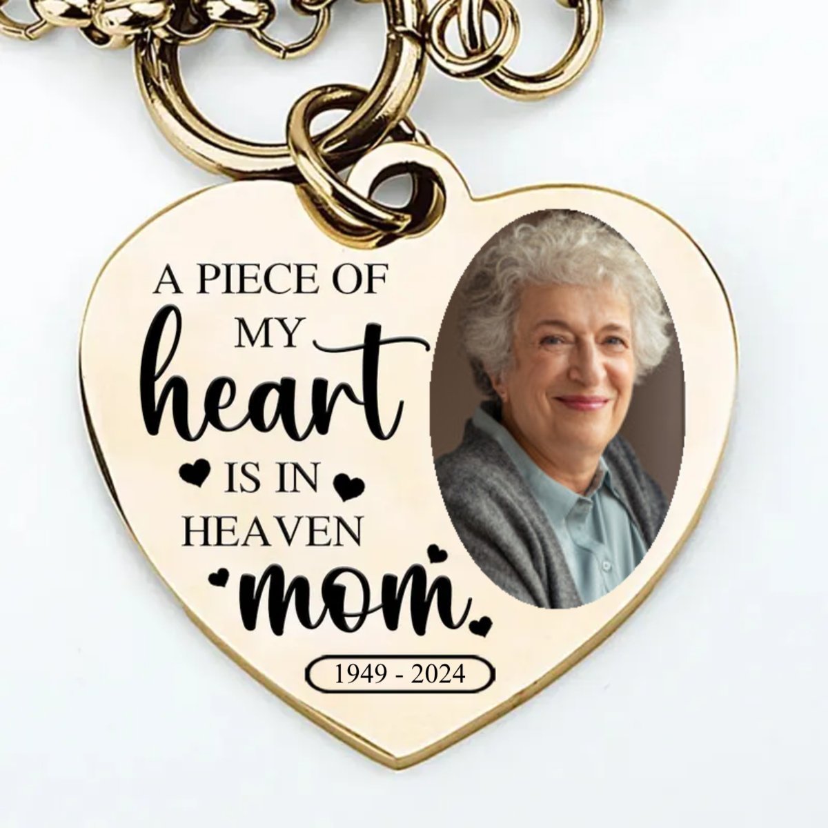 Family - A Piece Of My Heart Is In Heaven - Personalized Bracelet - Makezbright Gifts