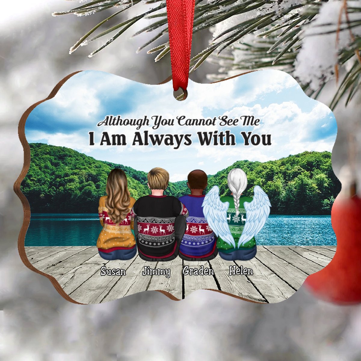 Family - Although You Cannot See Me I Am Always With You - Personalized Acrylic Ornament (Sky) - Makezbright Gifts