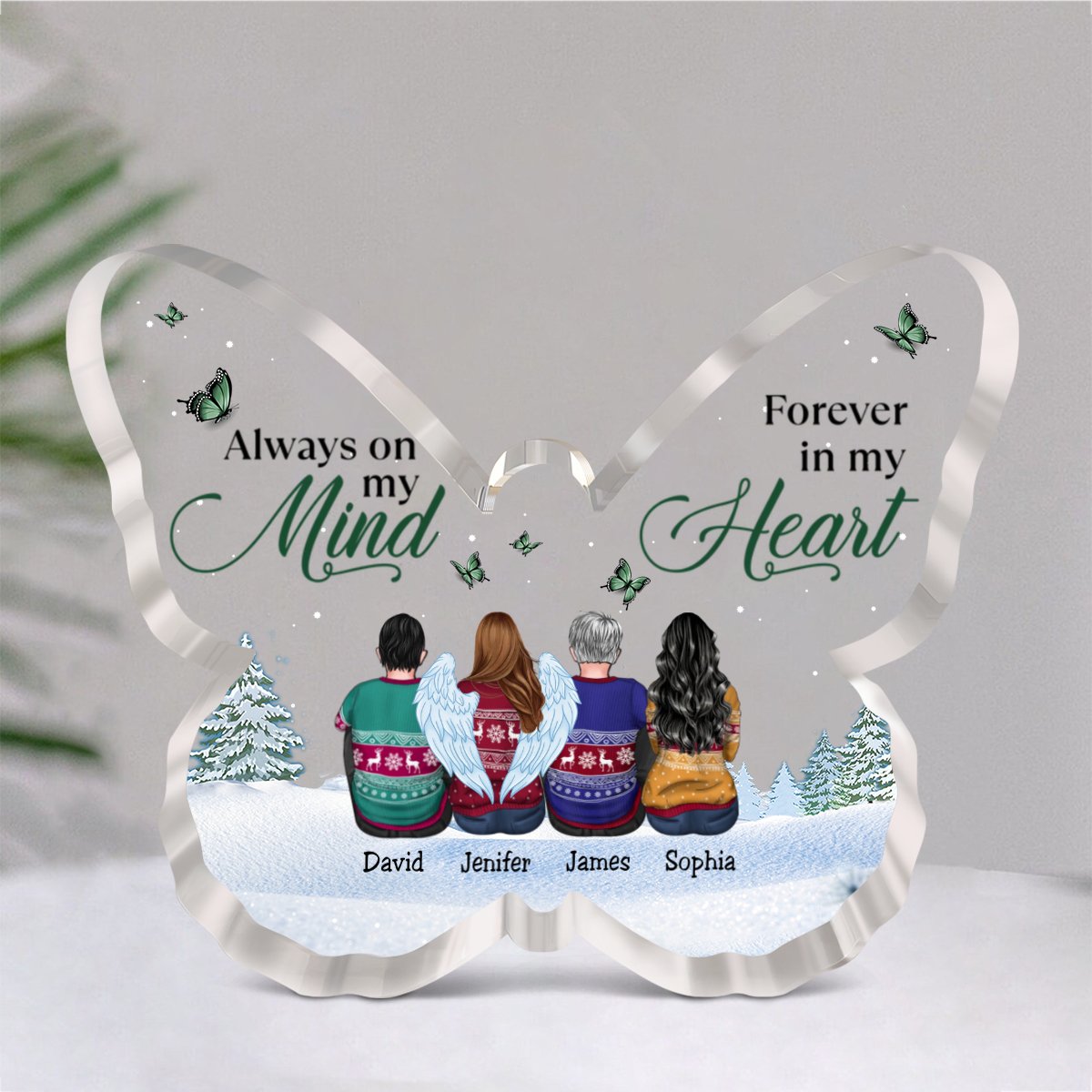 Family - Always On My Mind, Forever In My Heart - Personalized Acrylic Plaque (NM) - Makezbright Gifts