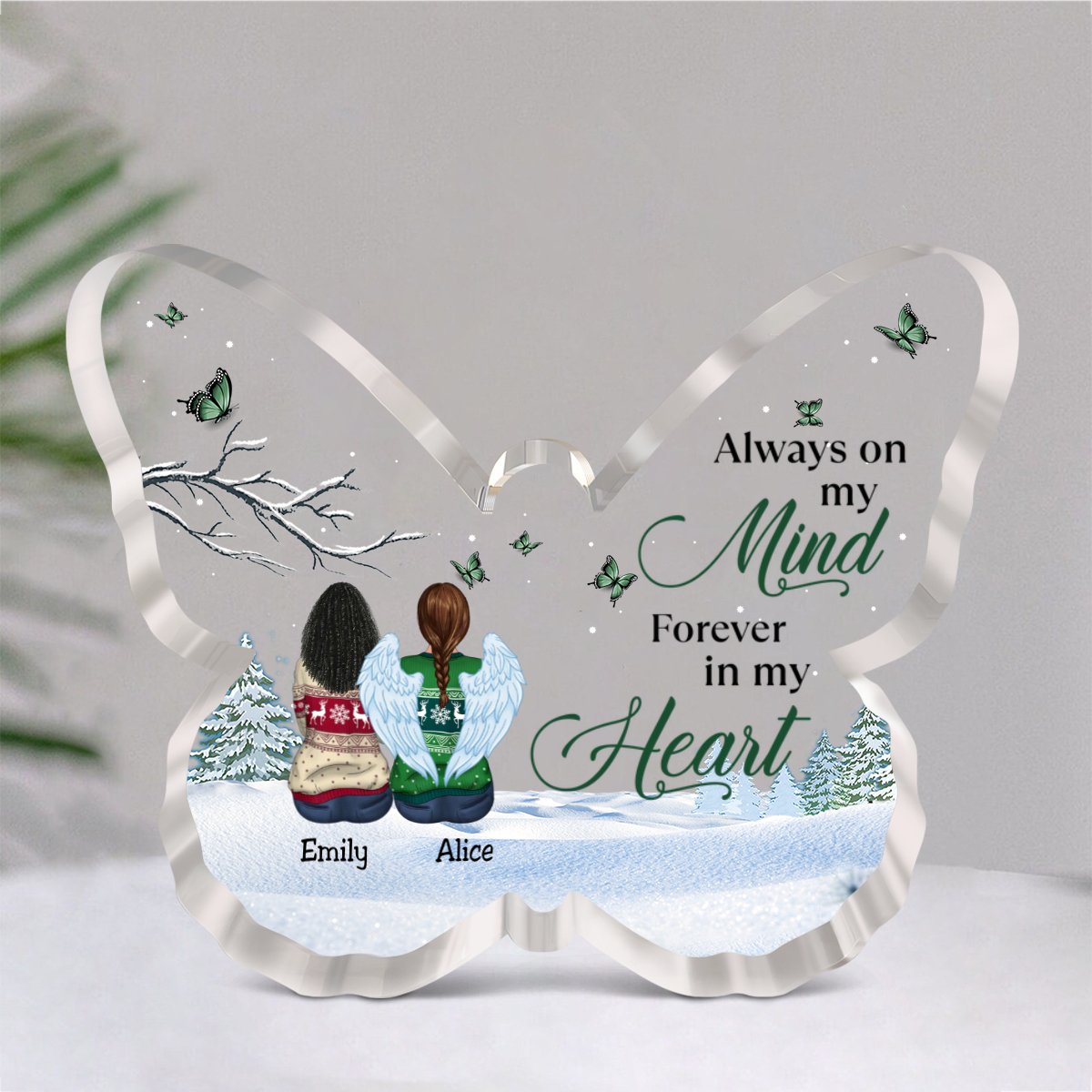 Family - Always On My Mind, Forever In My Heart - Personalized Acrylic Plaque (NM) - Makezbright Gifts