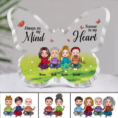 Family - Always On My Mind, Forever In My Heart - Personalized Butterfly Plaque (NM) - Makezbright Gifts