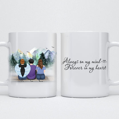 Family - Always On My Mind Forever In My Heart - Personalized Mug (Snow) - Makezbright Gifts