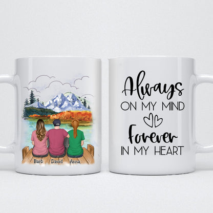 Family - Always On My Mind Forever In My Heart - Personalized Mug (Ver 2) - Makezbright Gifts