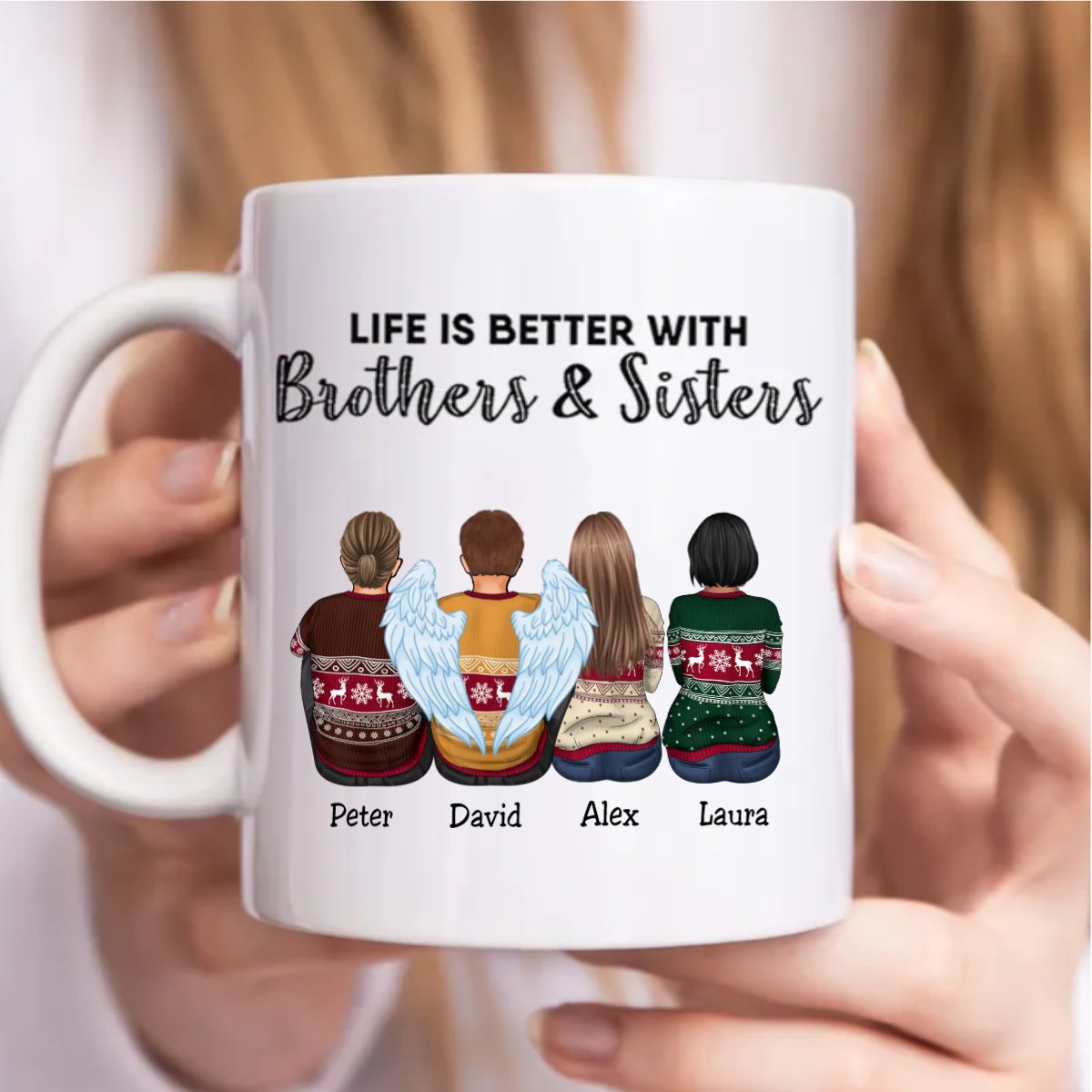 Family - Because Of You, I Laugh A Little Harder, Cry A Little Less, And Smile A lot More - Personalized Mug (NN) - Makezbright Gifts