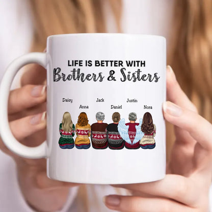 Family - Because Of You, I Laugh A Little Harder, Cry A Little Less, And Smile A lot More - Personalized Mug (NN) - Makezbright Gifts