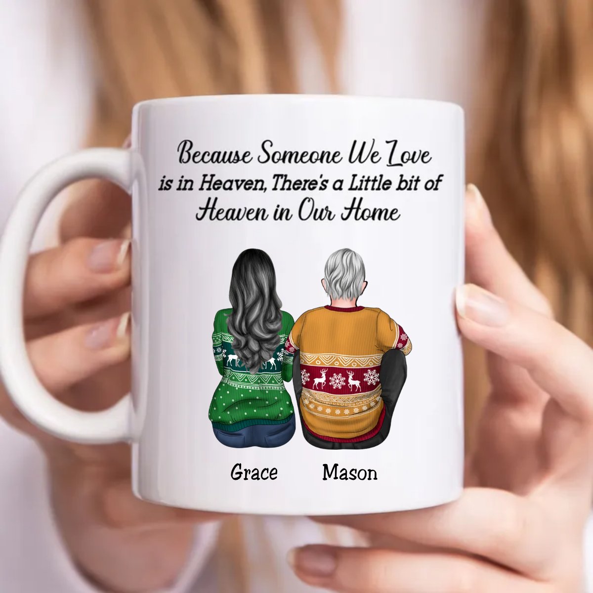 Family - Because Someone We Love Is In Heaven - Personalized Mug - Makezbright Gifts