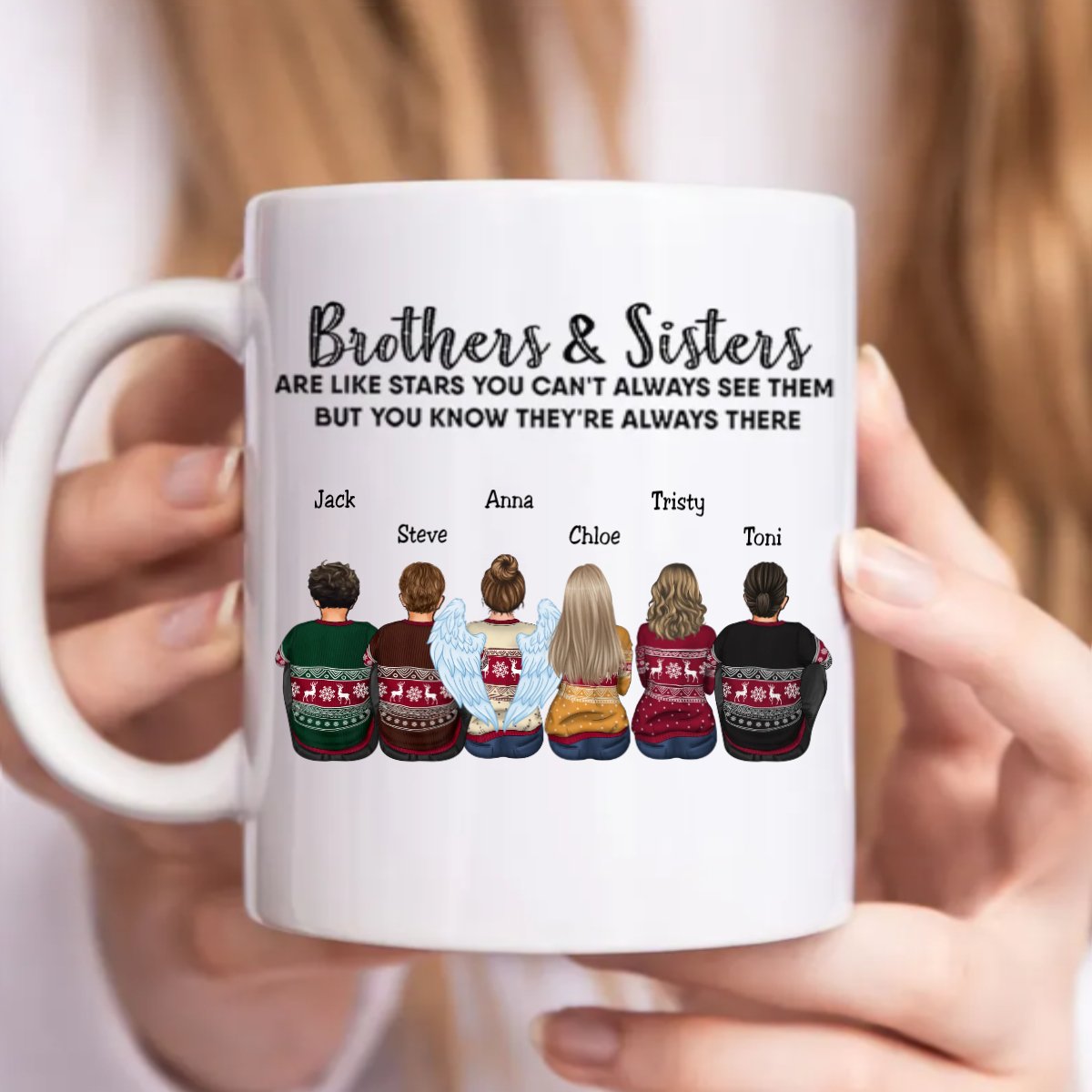 Family - Brothers & Sisters Are Like Stars ... They Are Always There - Personalized Mug (NN) - Makezbright Gifts