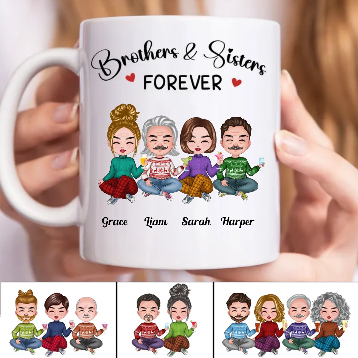 Family - Brothers & Sisters Forever - Personalized Mug (SA) - Makezbright Gifts