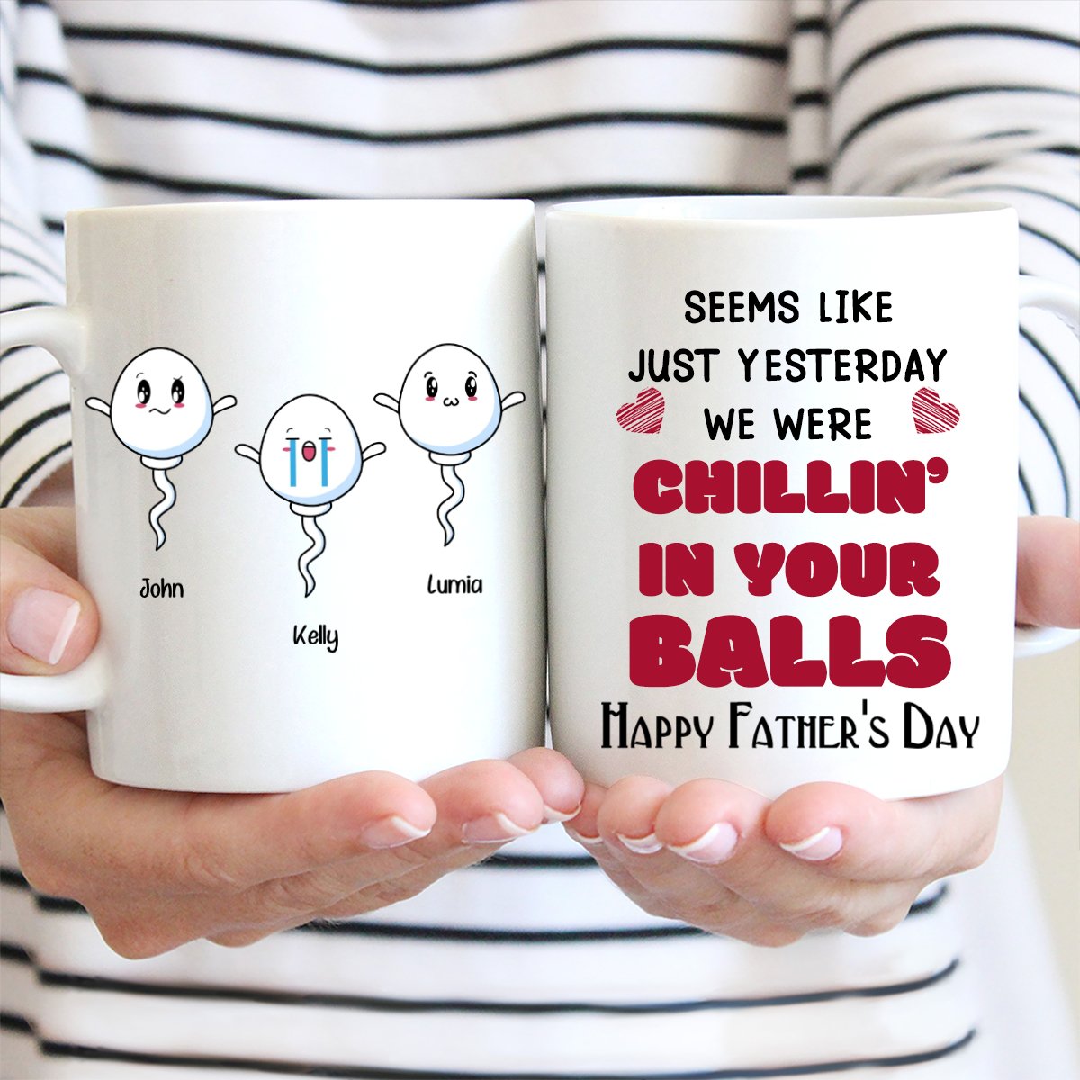 Family - Chillin' In Dad Balls - Personalized Mug - Makezbright Gifts