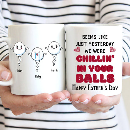 Family - Chillin' In Dad Balls - Personalized Mug - Makezbright Gifts