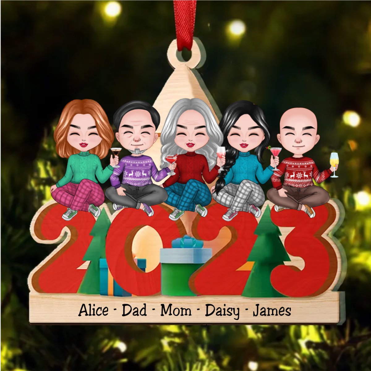 Family - Christmas 2023 - Personalized Acrylic Ornament (QH) - Makezbright Gifts