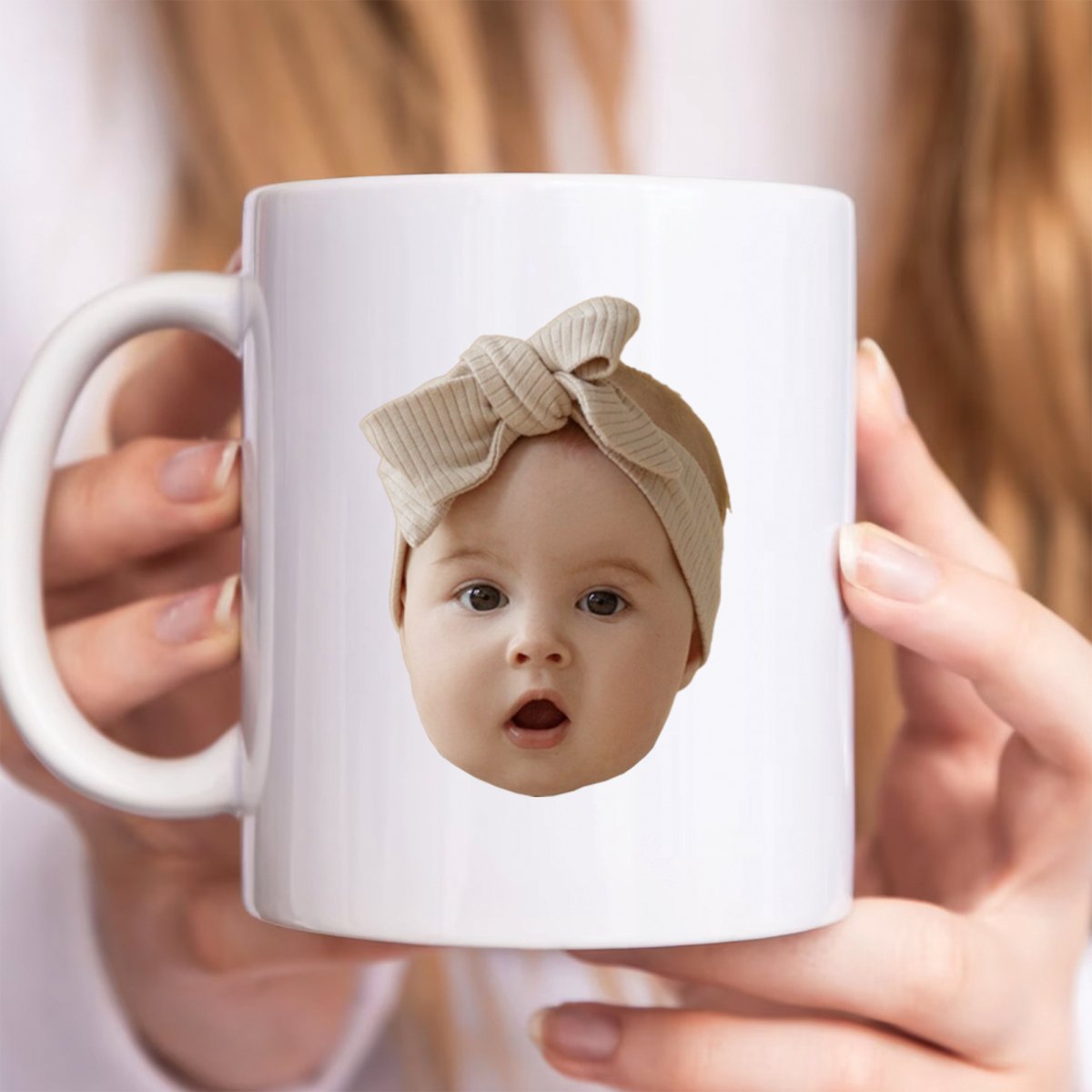 Family - Custom Baby Face Photo - Personalized Mug - Makezbright Gifts