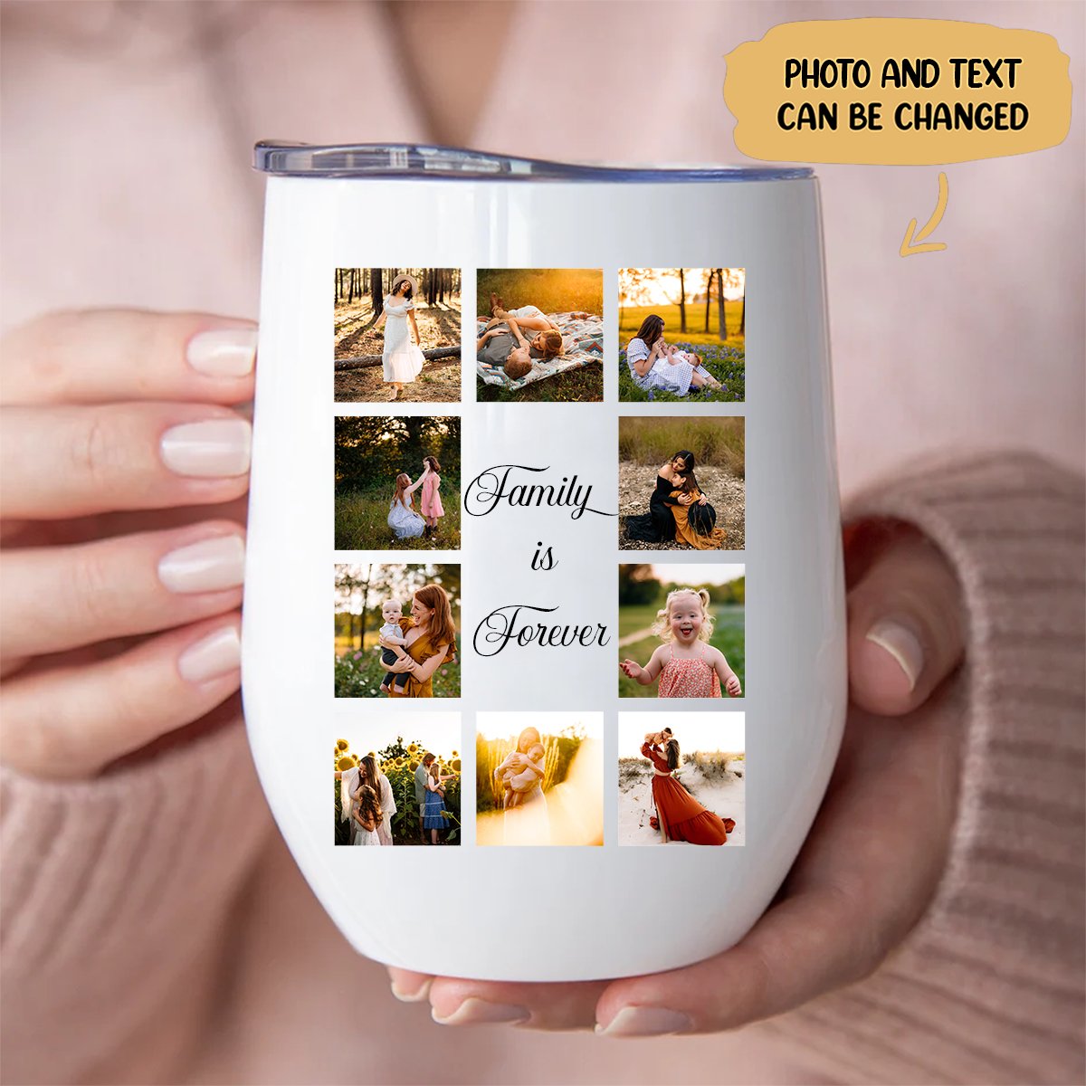 Family - Custom Image V2 - Personalized Wine Tumbler - Makezbright Gifts