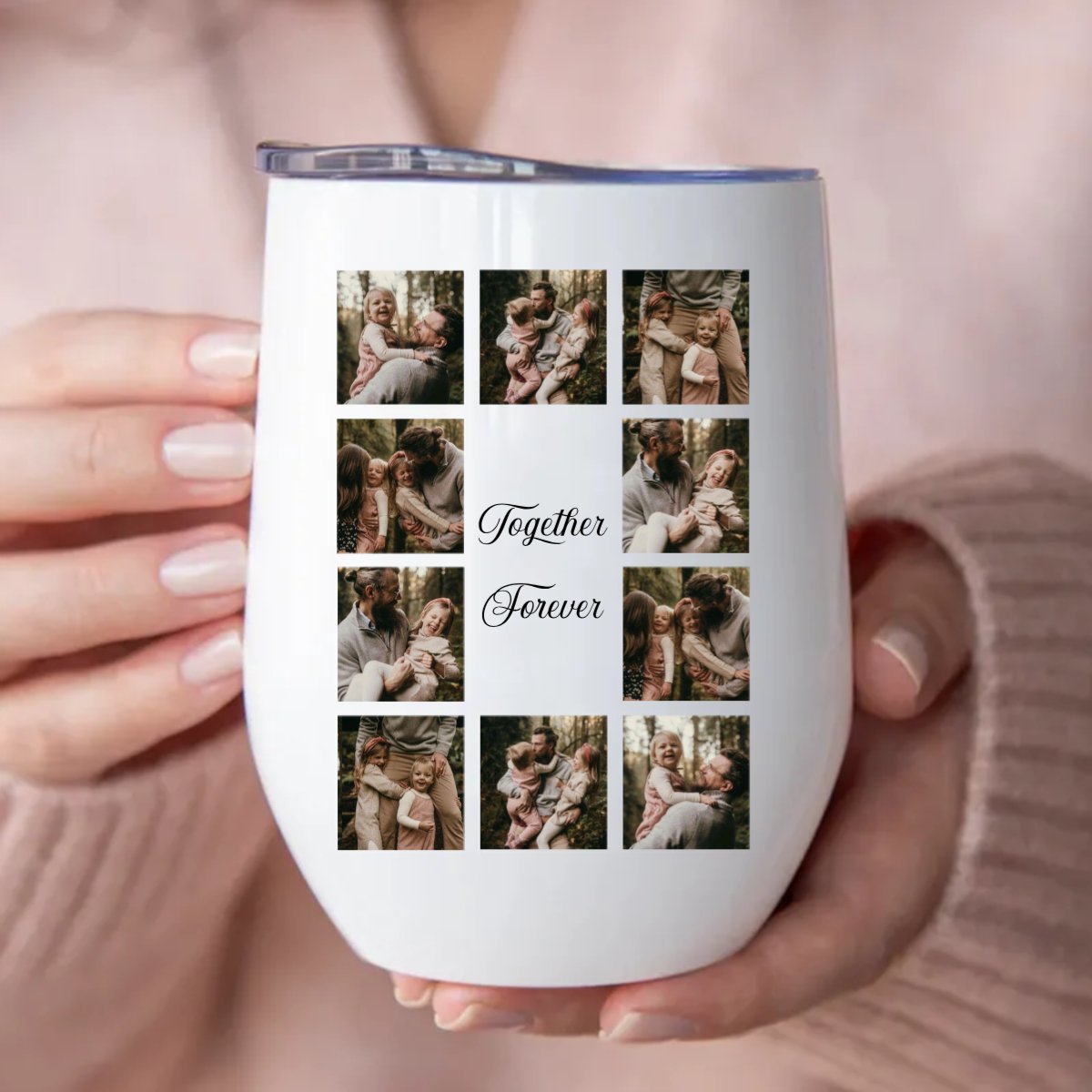 Family - Custom Image V2 - Personalized Wine Tumbler - Makezbright Gifts