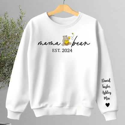 Family - Custom Mama Bear Shirt With Kid Name On Sleeve - Personalized Sweater - Makezbright Gifts