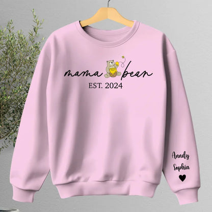 Family - Custom Mama Bear Shirt With Kid Name On Sleeve - Personalized Sweater - Makezbright Gifts