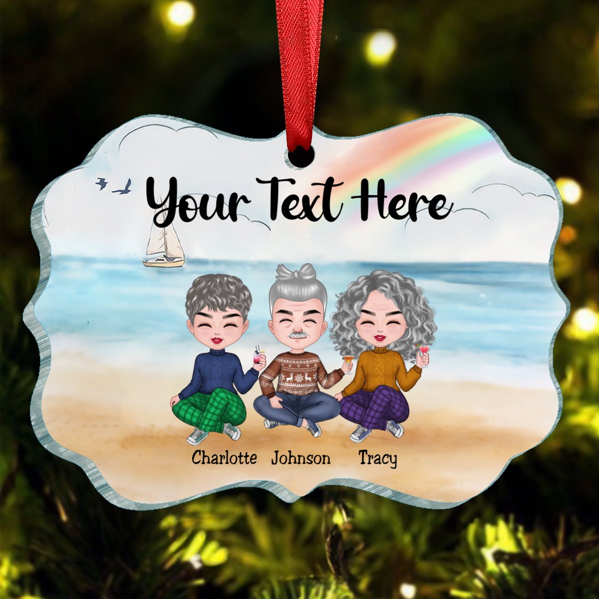 Family - Custom Ornament - Personalized Acrylic Ornament - Makezbright Gifts