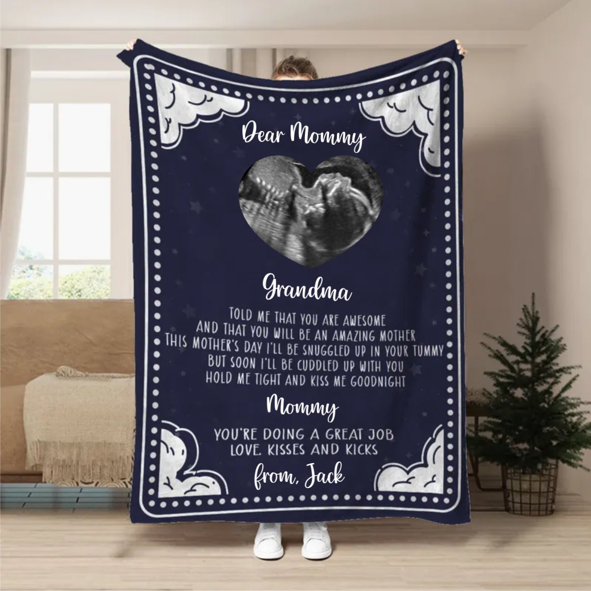 Family - Custom Photo Hold Me Close To You - Personalized Blanket - Makezbright Gifts