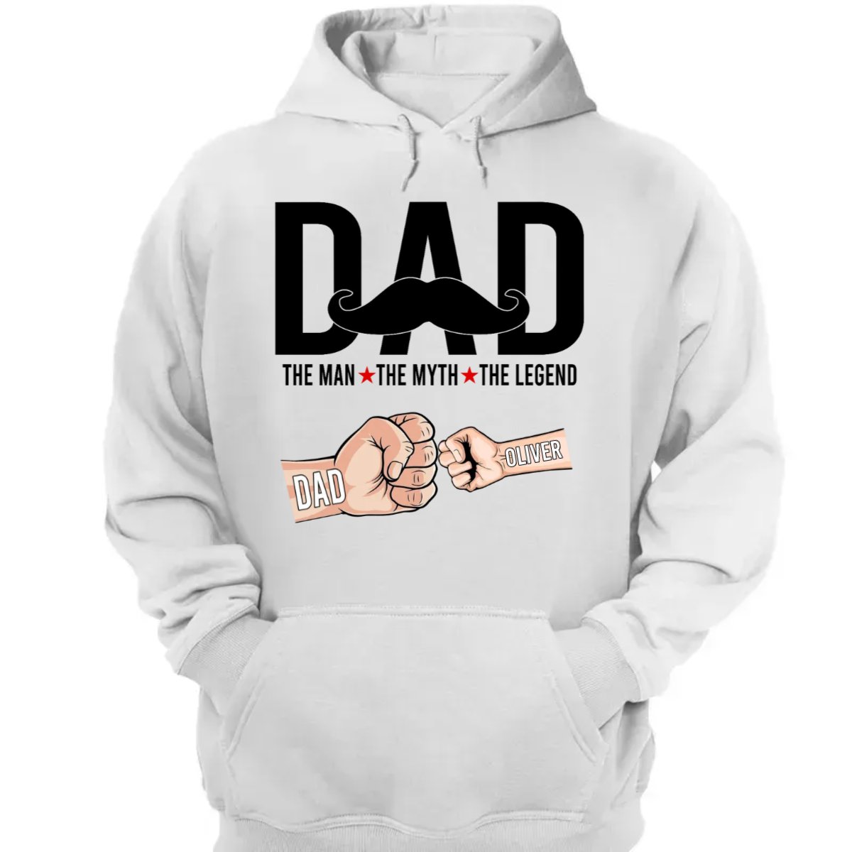 Family - Dad The Man The Myth The Legend - Personalized T - Shirt, Hoodie(NV) - Makezbright Gifts