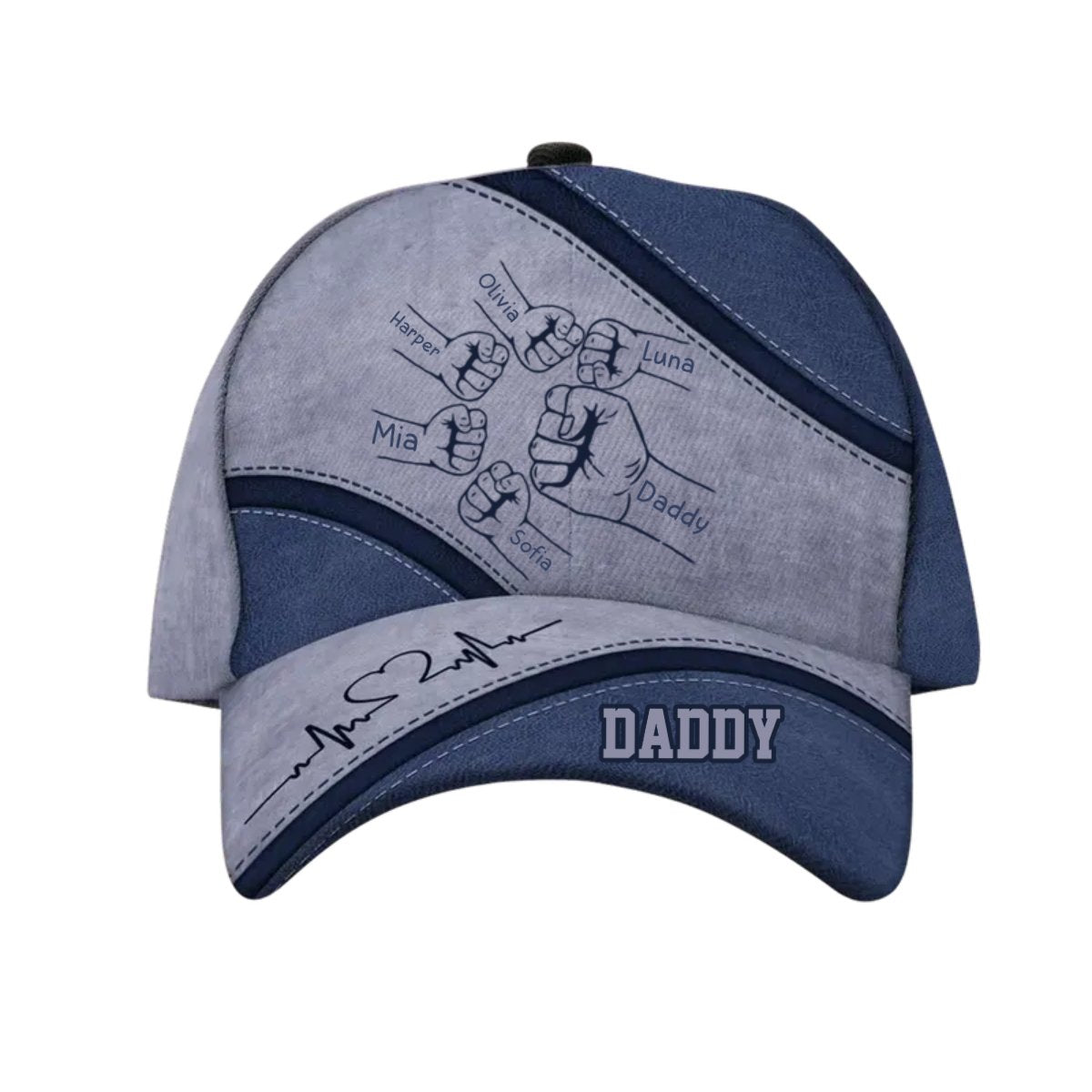 Family - Daddy's Team Fist Bump - Personalized Classic Cap (NV) - Makezbright Gifts