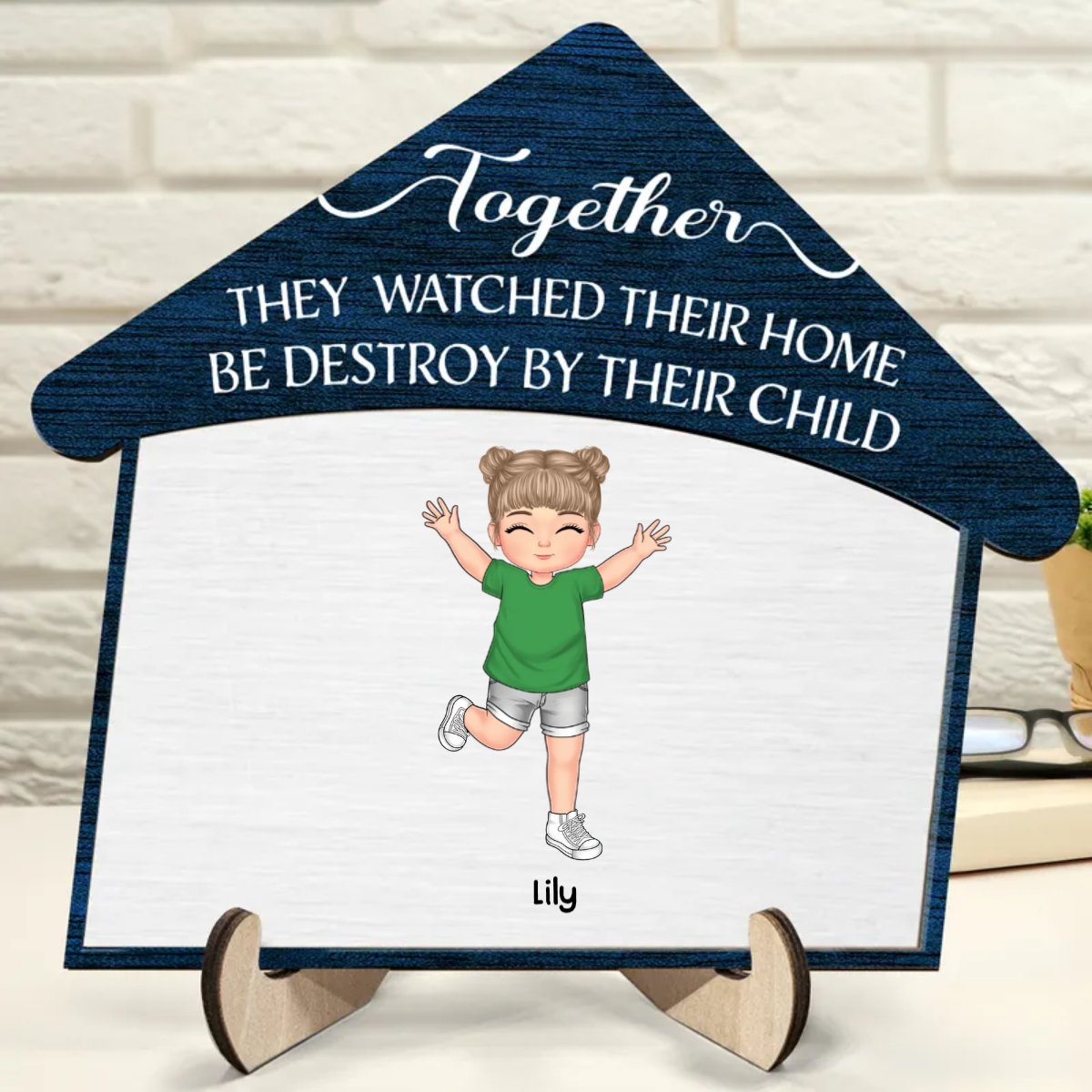 Family - Destroyed By Their Children - Personalized 2 - Layered Wooden Plaque - Makezbright Gifts