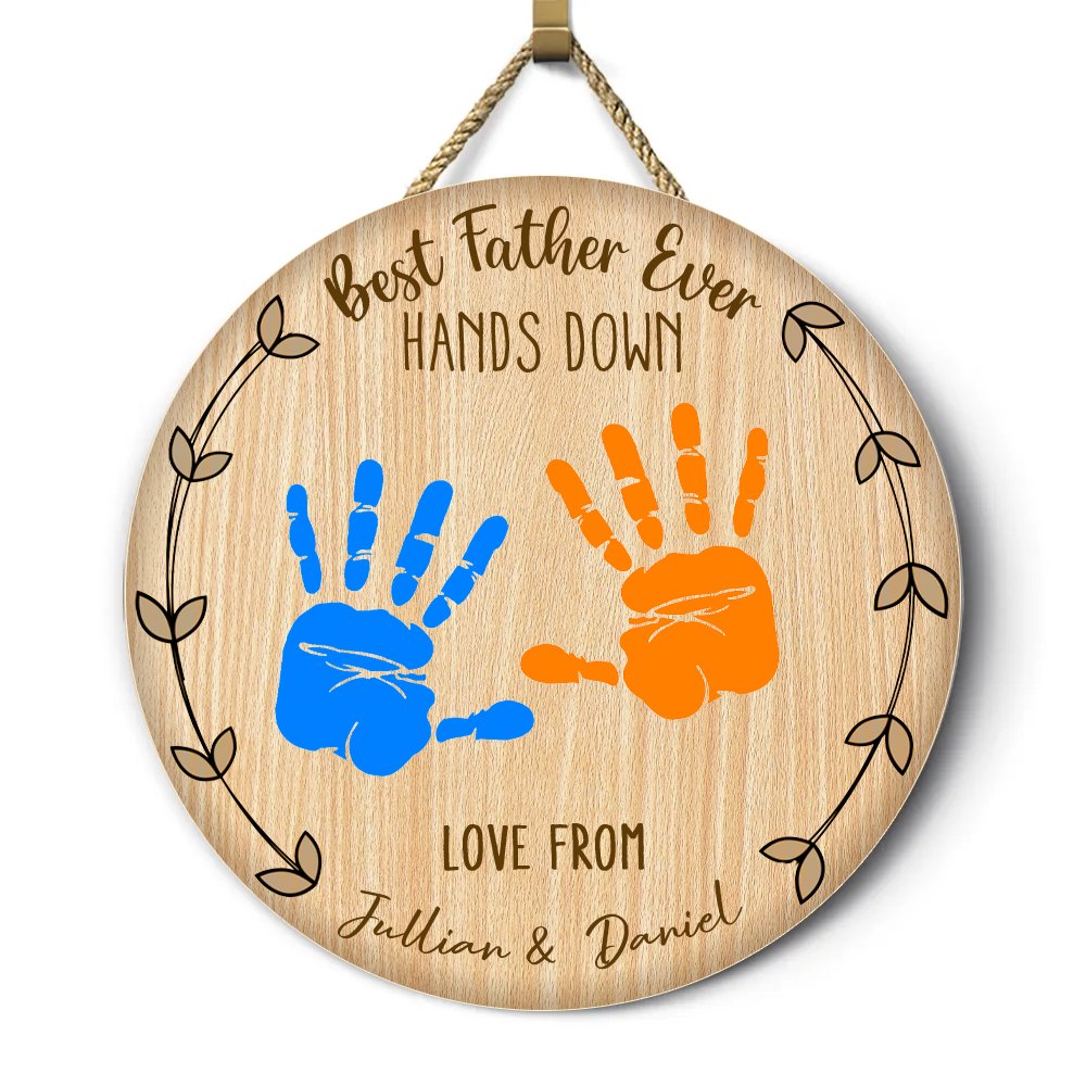 Family - DIY Handprint Keepsake Hands Down - Personalized Wood Sign ...