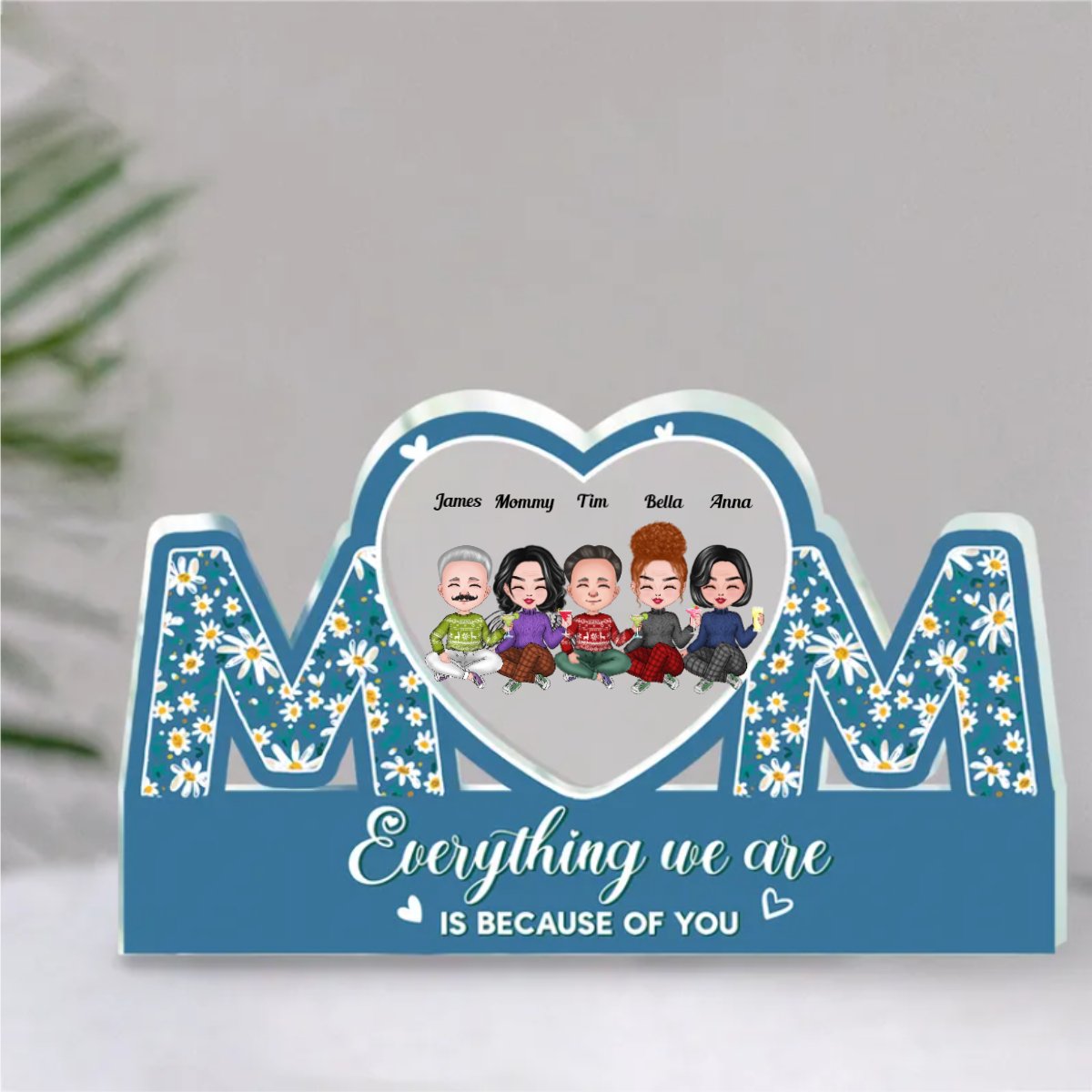 Family - Everything I Am Is Because Of You - Personalized Acrylic Plaque (QU) - Makezbright Gifts