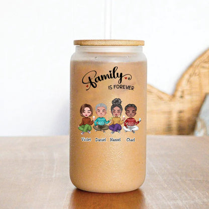 Family - Family Is Forever - Personalize Glass Can (AA) - Makezbright Gifts