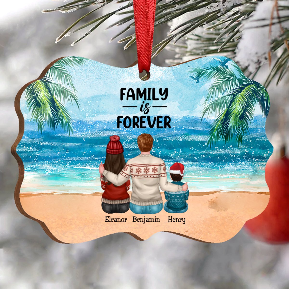 Family - Family Is Forever - Personalized Acrylic Ornament - Makezbright Gifts