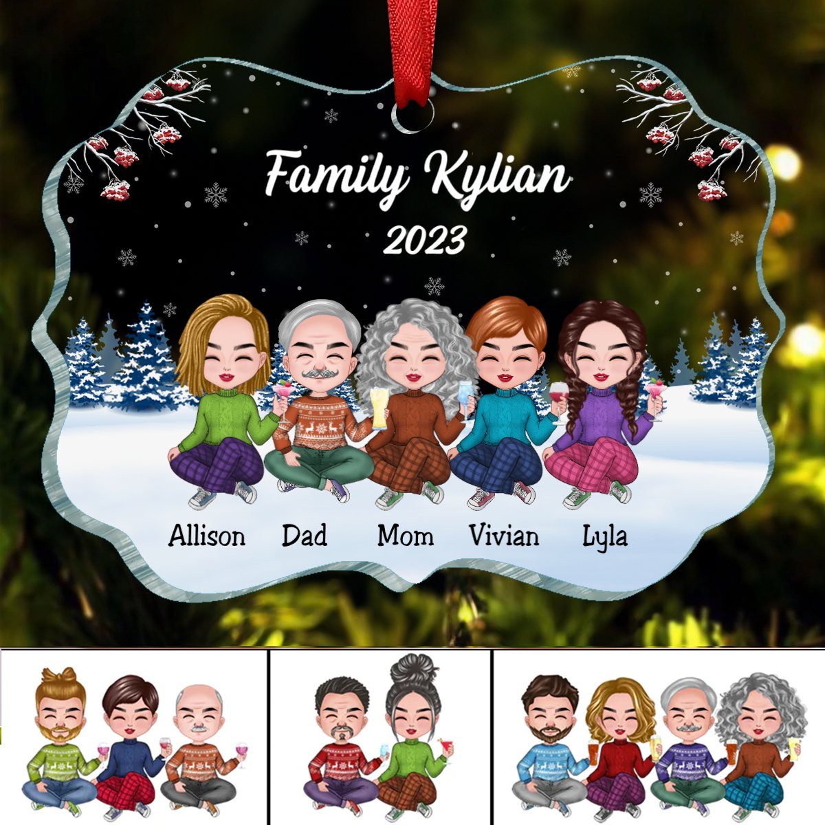 Family - Family Is Forever – Personalized Acrylic Ornament (BU) - Makezbright Gifts