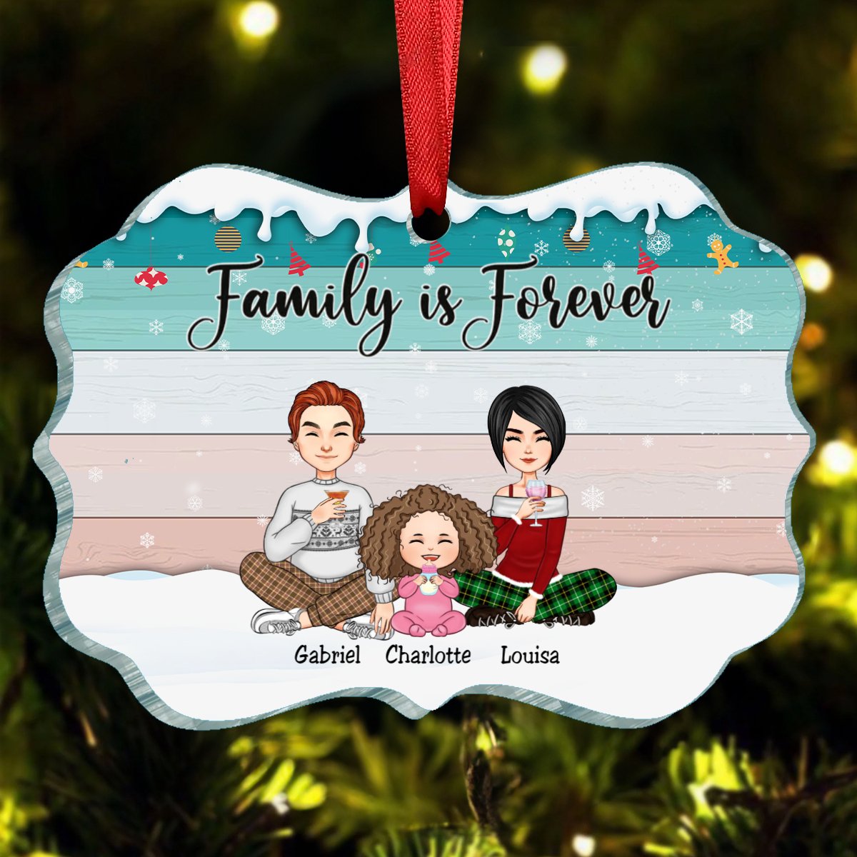 Family - Family Is Forever - Personalized Acrylic Ornament (HN) - Makezbright Gifts