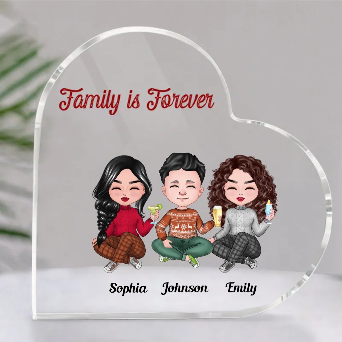 Family - Family Is Forever - Personalized Acrylic Plaque (Ver. 3) - Makezbright Gifts