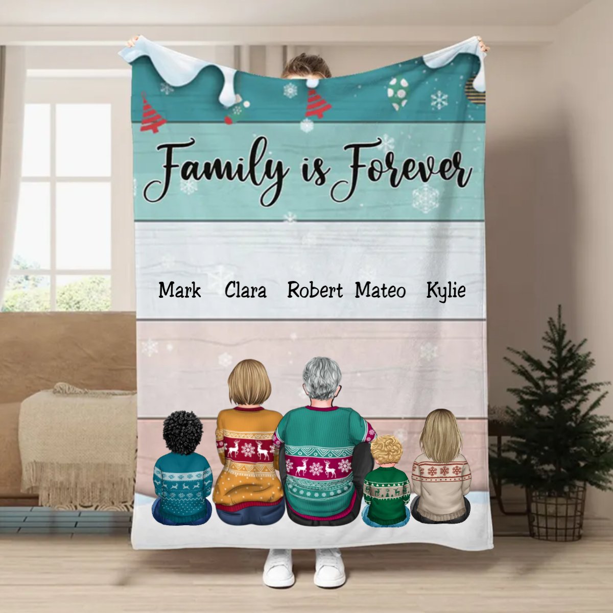 Family - Family Is Forever - Personalized Blanket - Makezbright Gifts