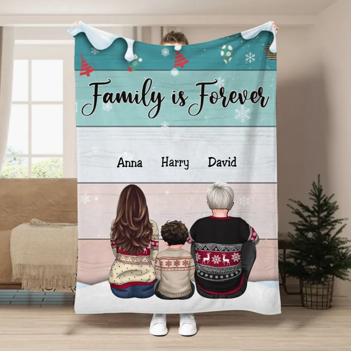 Family - Family Is Forever - Personalized Blanket - Makezbright Gifts