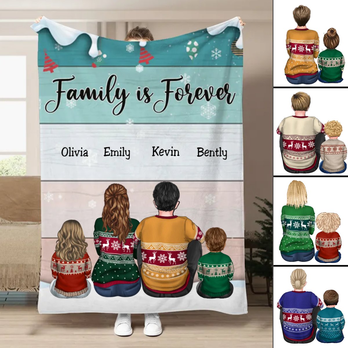 Family - Family Is Forever - Personalized Blanket - Makezbright Gifts