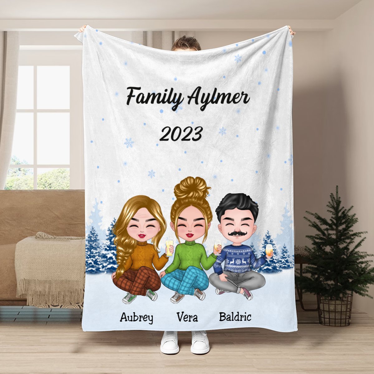 Family - Family Is Forever - Personalized Blanket V11 - Makezbright Gifts