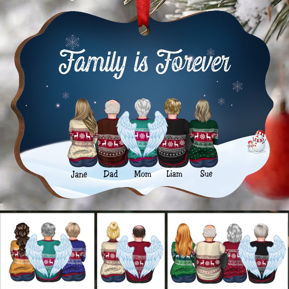 Family - Family Is Forever - Personalized Christmas Ornament - Makezbright Gifts