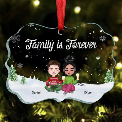 Family - Family Is Forever - Personalized Christmas Ornament (AA) - Makezbright Gifts