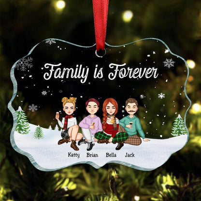 Family - Family Is Forever - Personalized Christmas Ornament (SA) - Makezbright Gifts