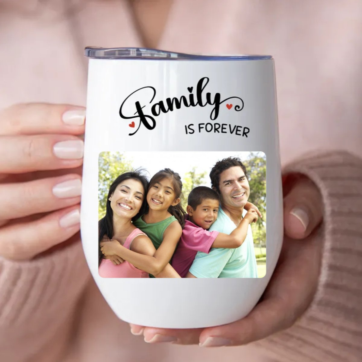 Family - Family Is Forever - Personalized Wine Tumbler (LH) - Makezbright Gifts