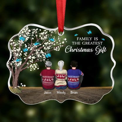 Family - Family Is The Greatest Christmas Gift - Personalized Transparent Ornament - Makezbright Gifts