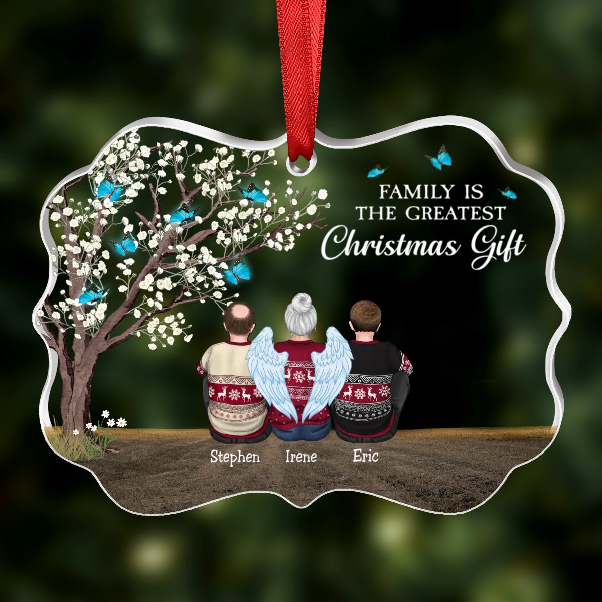 Family - Family Is The Greatest Christmas Gift - Personalized Transparent Ornament - Makezbright Gifts