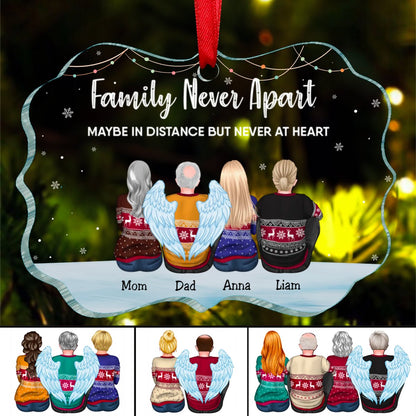 Family - Family Never Apart Maybe In Distance But Never At Heart - Personalized Ornament - Makezbright Gifts