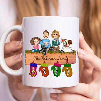 Family - Family Peeking Christmas Glove - Personalized Mug - Makezbright Gifts