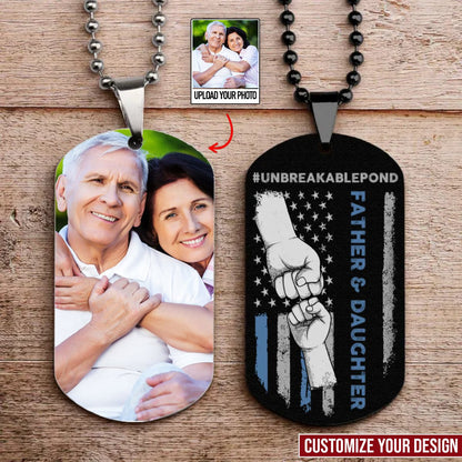 Family - Father And Daughter #Unbreakablebond - Personalized Photo Tag Necklace - Makezbright Gifts