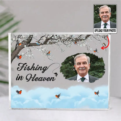 Family - Fishing In Heaven - Personalized Acrylic Plaque (HJ) - Makezbright Gifts