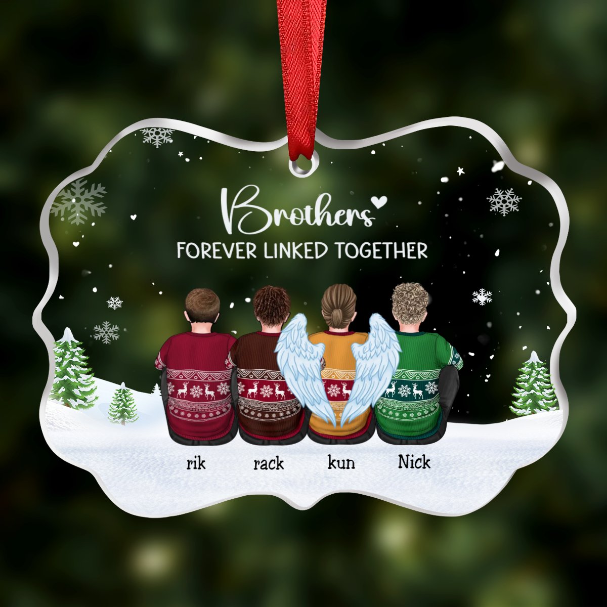 Family - ... Forever Linked Together - Personalized Transparent Ornament - Makezbright Gifts