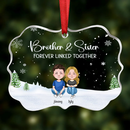 Family - Forever Linked Together - Personalized Transparent Ornament (Ver. 2) - Makezbright Gifts